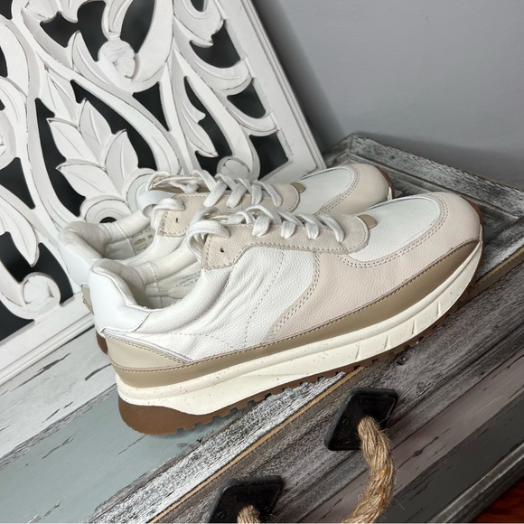 Madewell Kickoff Trainer Sneakers Size 9 Leather Antique Cream Multi NWOT - Picture 8 of 14